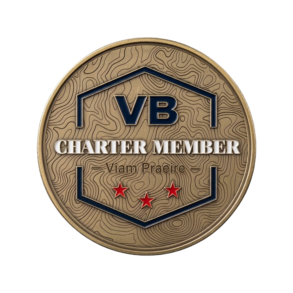 front of VB Charter Members Coin