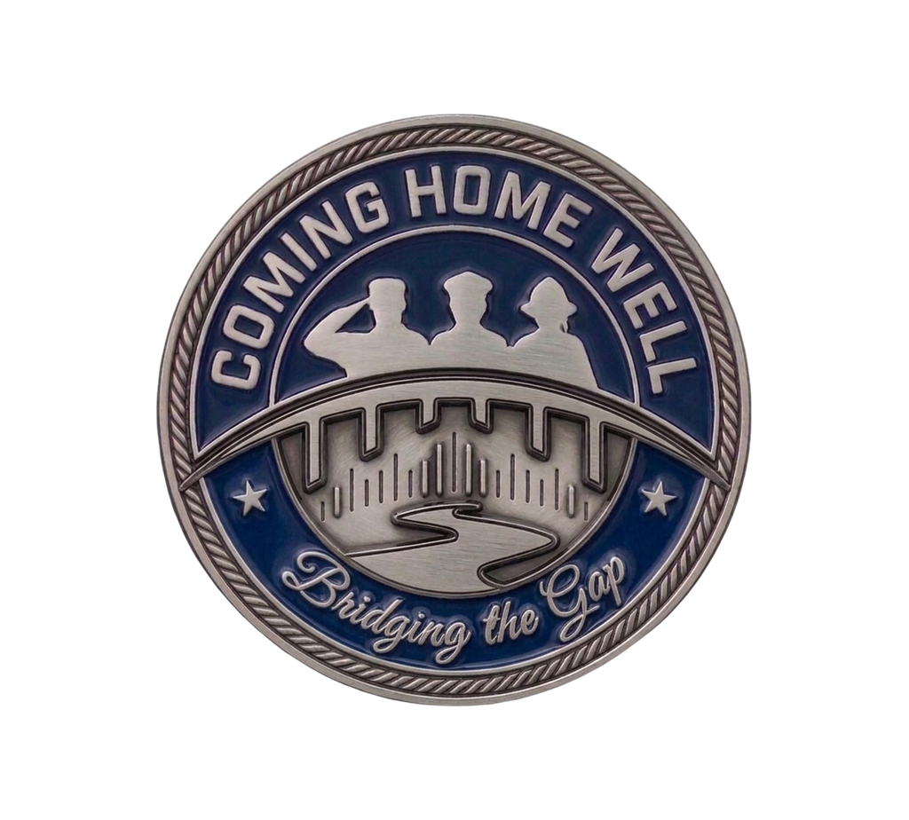 back of Beyond the Frontline challenge coin